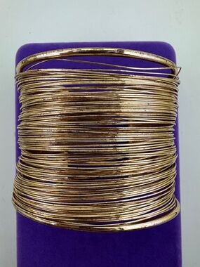 💛 Gold-Tone Multi-Wire Cuff Bracelet | Boho Egyptian Revival